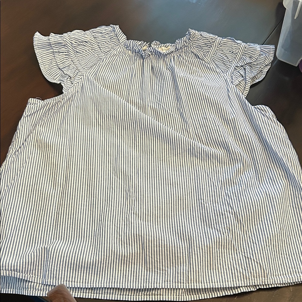 J. Crew Blue and White Striped Top